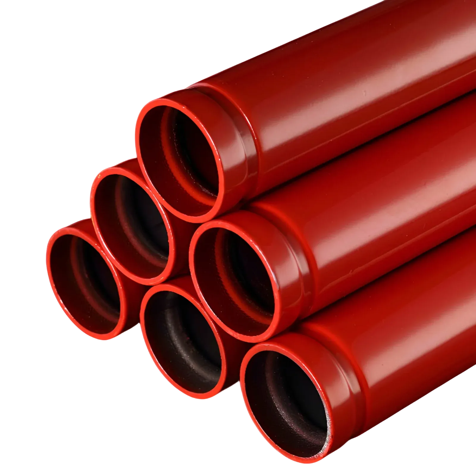 TUBO ACERO CON COSTURA ASTM A53 SCH-40 RANURADO UL/FM X 5.80 M. GRADO B COLOR ROJO